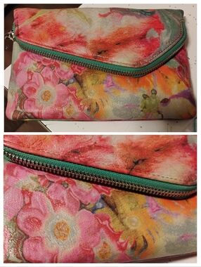 HOBO- Floral Zara Fold-Over Clutch Crossbody Bag